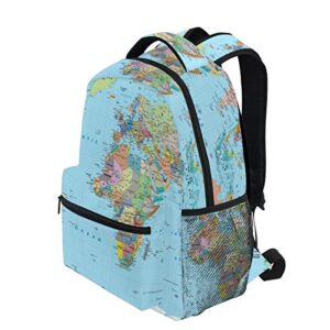 XLING Backpacks Geography World Map Plaid Multi Function College Canvas Book Bag Travel Hiking Camping Canvas Daypack