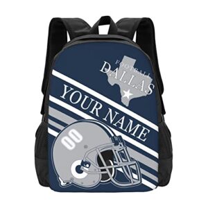 dallas backpack customized high capacity lightweight student school bag personalized any name and number fans gifts for kids men