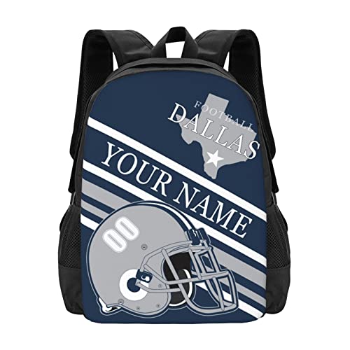 Dallas Backpack Customized High Capacity Lightweight Student School Bag Personalized Any Name And Number Fans Gifts For Kids Men