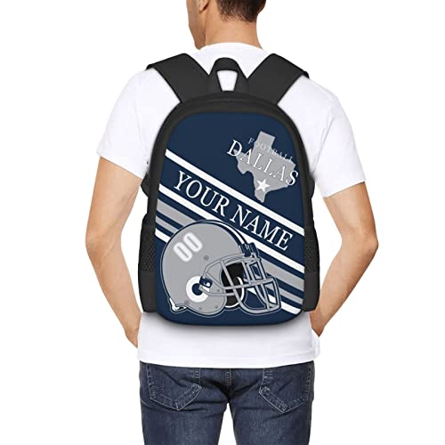 Dallas Backpack Customized High Capacity Lightweight Student School Bag Personalized Any Name And Number Fans Gifts For Kids Men