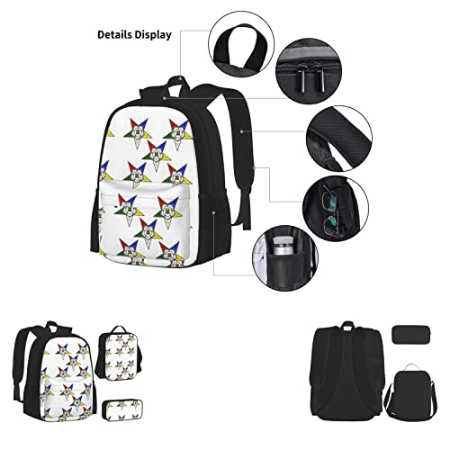 Teen Backpack Set School Bookbags Girls Boys Stars Eastern Stars Backpacks With Lunch Box And Pencil Case