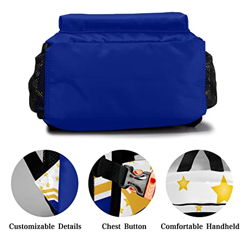 SunFancyCustom Custom Blue Gold Cheer Cheerleader Personalized Causual Shoulder Bag Sports Leisure Camping Backpack for Women Men