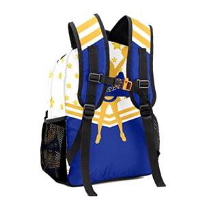 SunFancyCustom Custom Blue Gold Cheer Cheerleader Personalized Causual Shoulder Bag Sports Leisure Camping Backpack for Women Men