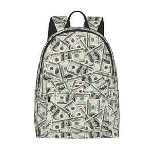 fehuew 16 inch backpack us dollar money laptop backpack full print school bookbag shoulder bag for travel daypack