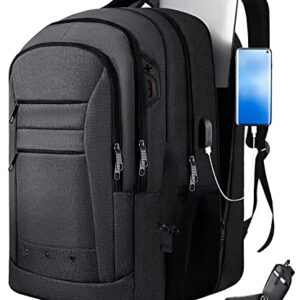 Backpack, Travel Backpack, Laptop Backpack, Durable 17 Inch Extra Large TSA Computer Backpacks with USB Charging Port, 40L High Capacity Water Resistant TSA Carry on Computer Business Bag, Black