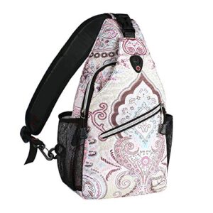 mosiso sling backpack,travel hiking daypack pattern rope crossbody shoulder bag, national style