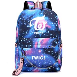 justgogo kpop twice backpack daypack shoulder bag school bag bookbag with usb charging port