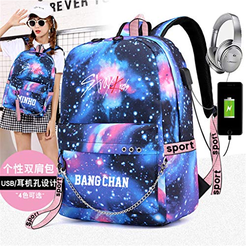 JUSTGOGO KPOP TWICE Backpack Daypack Shoulder Bag School Bag Bookbag with USB Charging Port