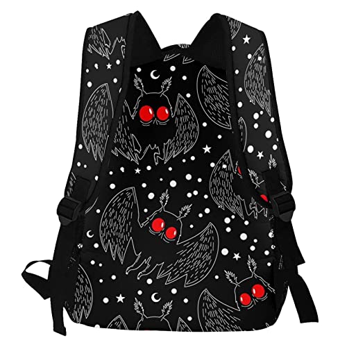 Mothman Night Backpack Large Capacity School Book Bag Laptop Backpacks Lightweight Travel Bookbag Boys Daypack