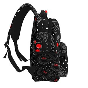 Mothman Night Backpack Large Capacity School Book Bag Laptop Backpacks Lightweight Travel Bookbag Boys Daypack