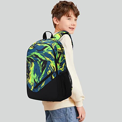 Sunborls Backpack for Teen Girls Lightweight High-capacity Middle Student Bookbag Boy Backpack with Lunch bag 3Pcs (green)