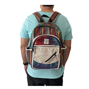 Zillion Craft himalayan hemp back pack. Hand made Bohemian style large size back pack for school , college. Multi pocket laptop back pack.