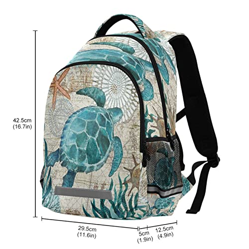 Ocean Sea Turtle Backpacks Travel Laptop Daypack School Book Bag for Men Women Teens Kids