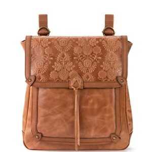 the sak womens Ventura Leather Convertible Backpack, Tobacco Floral Embossed Ii, One Size US