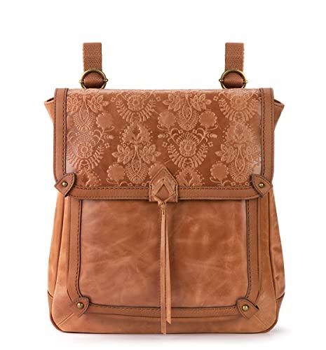 the sak womens Ventura Leather Convertible Backpack, Tobacco Floral Embossed Ii, One Size US