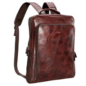 ronts banuce full grain italian leather backpack for men business travel 14 inch laptop backpack work bag