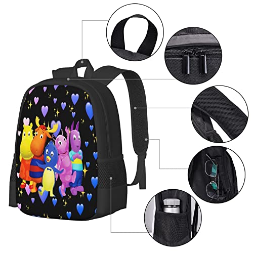 Pobecan The Anime Backyardigans Backpack Laptop Backpack School Daypack Book Bag Travel Bag for Men Women Boys Girls