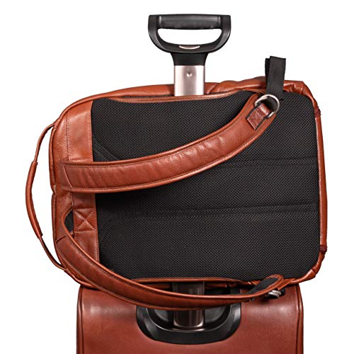 McKleinUSA South Shore Pebble Grain Calfskin Leather 17" Carry-All Laptop & Tablet Overnight Backpack Brown (18884) 12.5"x7"x18"