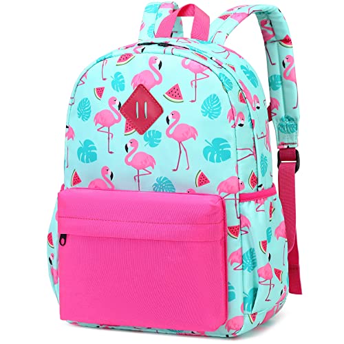 Flamingo Kids Backpack Toddler Backpack for Little Girls, Mimfutu Preschool Backpack Kindergarten Backpacks with Chest Strap