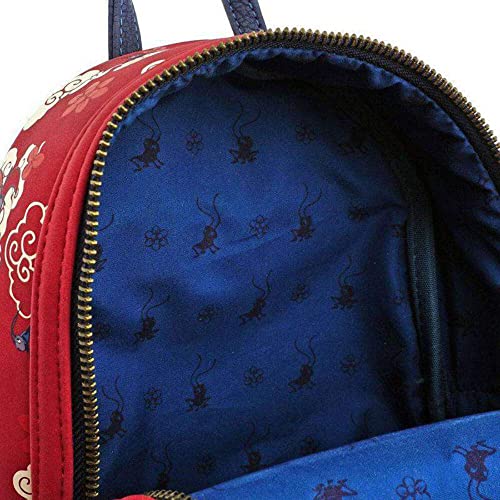 Loungefly Mushu Cloud Print Mini Backpack, red, Standard