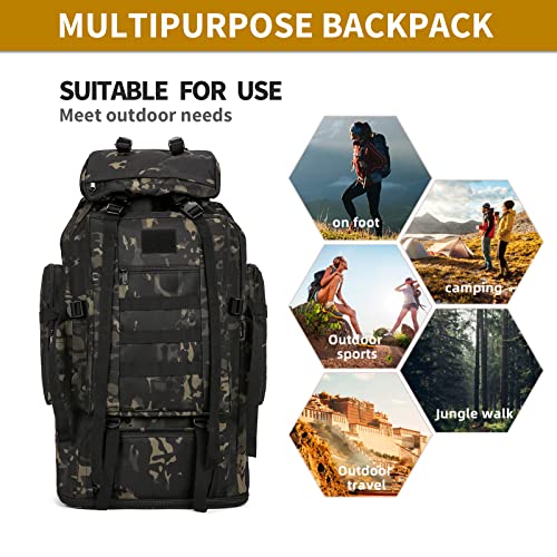 BNMJVJL 100L Camping Hiking Military Tactical Backpack Outdoor Climbing Sport Bags for Camping,Backpacking