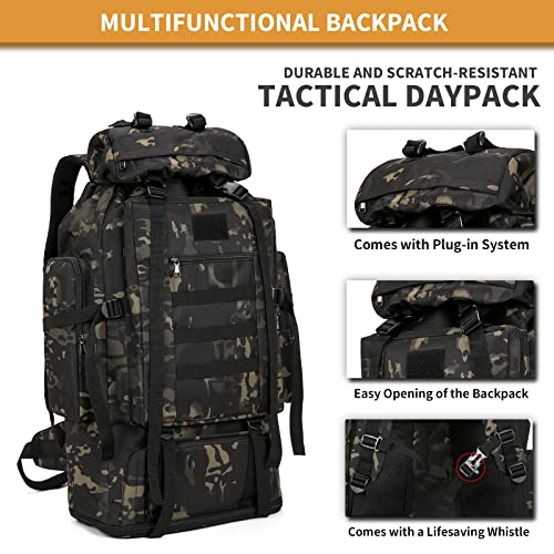 BNMJVJL 100L Camping Hiking Military Tactical Backpack Outdoor Climbing Sport Bags for Camping,Backpacking