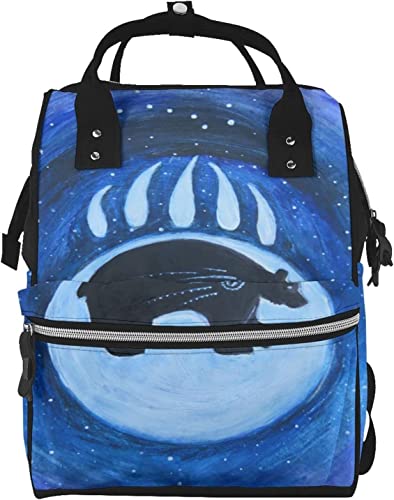 Large Diaper Bag Bear Clan Native American Mom Dad Tote Bag Diaper Backpack