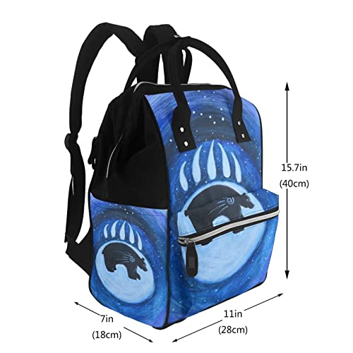 Large Diaper Bag Bear Clan Native American Mom Dad Tote Bag Diaper Backpack