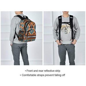 ALAZA Indian Tribal Aztec Geometric Pattern with Skulls Backpack Daypack Laptop Work Travel College Bag for Men Women Fits 15.6 Inch Laptop