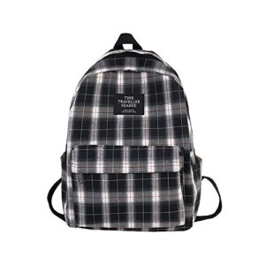 LOVECRAFT Light Academia Plaid Backpack for School Aesthetic Backpacks Preppy Rucksack, Back to School and off to College Accessories