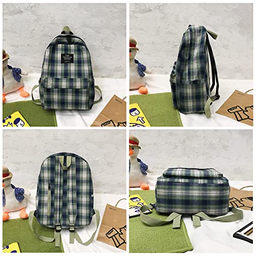 LOVECRAFT Light Academia Plaid Backpack for School Aesthetic Backpacks Preppy Rucksack, Back to School and off to College Accessories