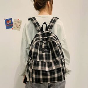 LOVECRAFT Light Academia Plaid Backpack for School Aesthetic Backpacks Preppy Rucksack, Back to School and off to College Accessories