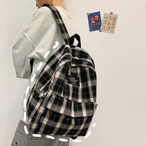 LOVECRAFT Light Academia Plaid Backpack for School Aesthetic Backpacks Preppy Rucksack, Back to School and off to College Accessories