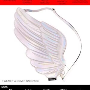 Fydelity Quiver Angel Wings Backpack/Sling Bag Crossbody Festival Bag for Women Rave Bag Retro Crossbody Bag Cute Fanny Pack for Women Fashionable Concert Rave Bag - Gold Holographic