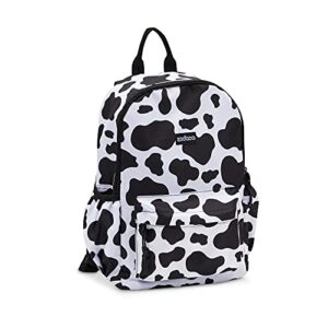 zodaca mini cow print backpack for women and girls (12.5 x 4.5 x 15 in)