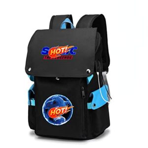 hedgehog cartoon backpack 18 inch laptop backpacks casual daypack anime bookbag game bags travel bag with usb charging port (s,large)