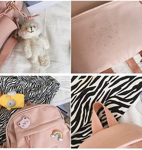 Cute Mini Backpacks with Accessories, Aesthetic ,for Teens Kawaii Small Backpack (White,With-Accessories)