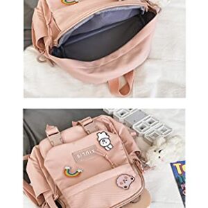 Cute Mini Backpacks with Accessories, Aesthetic ,for Teens Kawaii Small Backpack (White,With-Accessories)