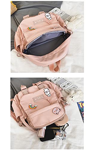 Cute Mini Backpacks with Accessories, Aesthetic ,for Teens Kawaii Small Backpack (White,With-Accessories)