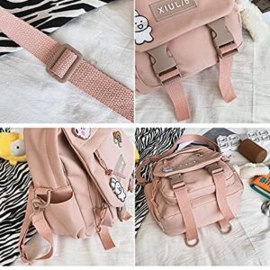 Cute Mini Backpacks with Accessories, Aesthetic ,for Teens Kawaii Small Backpack (White,With-Accessories)