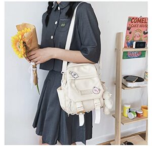 Cute Mini Backpacks with Accessories, Aesthetic ,for Teens Kawaii Small Backpack (White,With-Accessories)