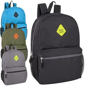 trail maker wholesale 19 inch backpacks in bulk 24 pack for kids, school, for adults for nonprofit (pack 1)