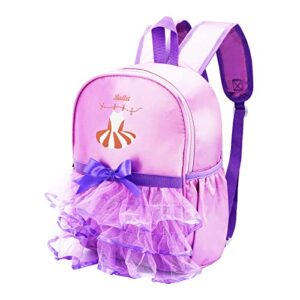 wuhbjjxy premium 20l fashional multifuntional purple kids dance bag,kids ballet backpack ,toddler dance bags,large storage capacity