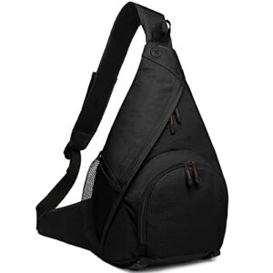 buyagain sling backpack, sling bag chest shoulder crossbody bag pack multipurpose daypack for men women travel, hiking, black