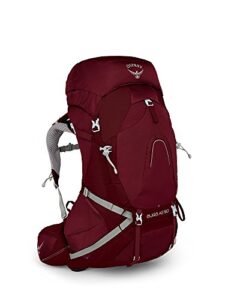 osprey aura ag 50 women’s backpacking backpack, gamma red, x-small