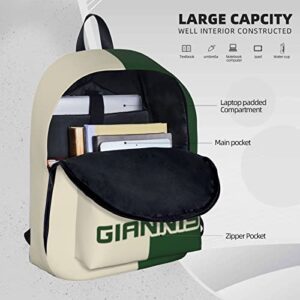 VIHIRA Milwaukee-Giannis-Antetokounmpo#34 Basketball Backpack School Bag Adjustable Large Capacity Leisure Book Bag Unisex