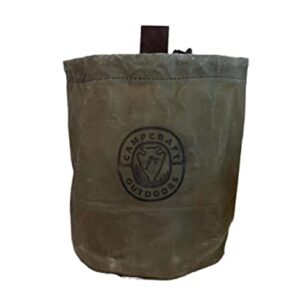 4QT Bushcraft Cookware Bag | Waxed Canvas Bush Pot Bag | Camp Kettle Bag | Outdoor Cooking Kit | Coffee Pot Bag | Foragers Belt Bag (2QT Bushpot Bag)