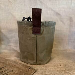 4QT Bushcraft Cookware Bag | Waxed Canvas Bush Pot Bag | Camp Kettle Bag | Outdoor Cooking Kit | Coffee Pot Bag | Foragers Belt Bag (2QT Bushpot Bag)