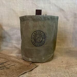 4QT Bushcraft Cookware Bag | Waxed Canvas Bush Pot Bag | Camp Kettle Bag | Outdoor Cooking Kit | Coffee Pot Bag | Foragers Belt Bag (2QT Bushpot Bag)