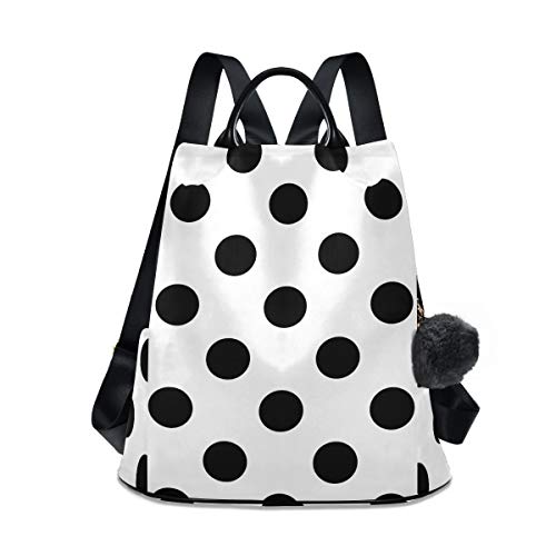 ALAZA Polka Dot Black White Trips Hiking Camping Rucksack Pack for Women